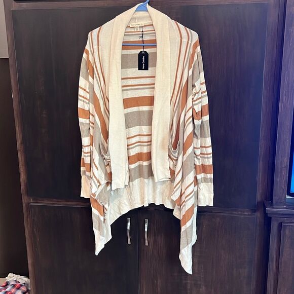 NWT Native Outsiders Striped Waterfall Cardigan Sweater Medium - Picture 2 of 5